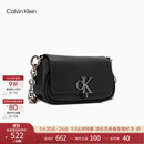 Calvin Klein时尚单肩包礼物链条包包金属字母旋扣翻盖CK女包斜挎马鞍包DH3240
