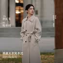 太平鸟【张婧仪同款】商场甄绒系列燕麦驼绒双面呢大衣A1AAF4456 铝色 M 160