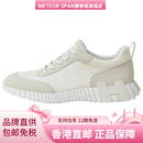 爱马仕（HERMES）新年礼物Bouncing山羊皮圆头系带低帮生活休闲鞋男款白色 白色 39