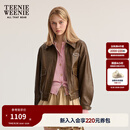Teenie Weenie小熊女装外套2025秋季新款复古时尚潮酷舒适翻领夹克 棕色 S