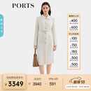 PORTS宝姿女装2025秋季新款奶白色气质翻领修身连衣裙ALQ9D023UFF096 奶白色 S （4）