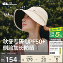 蕉下（beneunder）女士帽子冬季男25秋冬防晒帽女棒球帽大帽檐遮阳鸭舌帽冬天防风米