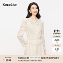 珂莱蒂尔【商场同款】2025新蕾丝衫女长袖优雅立领设计感上衣 本白色 L