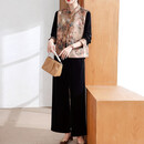 雪夕妈妈春装马甲套装2025新款今年流行的中老年女装洋气金丝绒三件套