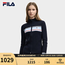 FILA 斐乐官方女士编织外套2025冬新款时尚休闲修身拼色拉链开衫 传奇蓝-NV L 170/88A/L