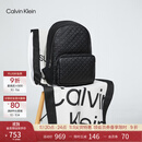 Calvin KleinJeans男士校园风满版压印字母拉链ck大容量双肩包节日礼物HH2622 UB1-太空黑 OS