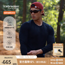 icebreaker【单依纯同款】100%美利奴羊毛男女200Oasis户外登山跑步功能内衣 纯黑-上衣-男生 M