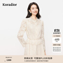 珂莱蒂尔【商场同款】2025新蕾丝衫女长袖优雅立领设计感上衣 本白色 L