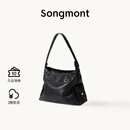 Songmont山下有松循迹系列hobo包植鞣牛皮斜挎软包【李娜同款】 烟墨黑 小号 预售5天