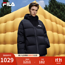 斐乐FILA情侣连帽羽绒服女2025冬连帽RGB多彩羽绒防风防泼水外套男 正黑色-BK L 175/96A/L