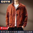 GUYN高端品牌男装美式户外外套男2025秋季新款休闲工装夹克男日系风格 砖红色 砖红色 M 适合100-120斤