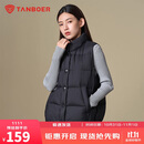 坦博尔羽绒服马甲女立领宽松短款外搭羽绒背心外套TD336006 黑色 165 