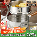 三四钢雪平锅内层316L不锈钢奶锅辅食小锅汤泡面煮锅20cm食品级一体成型