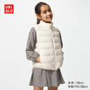 优衣库童装男女童PUFFTECH空气棉服可机洗背心马甲排骨棉服478124 01 乳白色 160