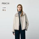 PRICH时尚复古双面穿软糯毛绒感外套2025冬季新款短款皮草上衣女 16浅灰色 M 165