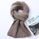 鄂尔多斯市高端送礼纯山羊绒围巾男加厚保暖防风防寒爸爸老公围脖 骆驼色 均码