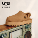 UGG秋季女士休闲舒适纯色厚底魔术贴束带懒人鞋包头鞋 1166734 CHE | 栗色 38