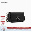 Calvin Klein时尚单肩包礼物链条包包金属字母旋扣翻盖CK女包斜挎马鞍包DH3240