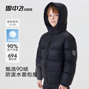雪中飞儿童羽绒服男女童装新款秋冬季加厚保暖外套百搭面包服 黑色 170