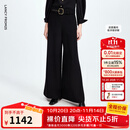 朗姿高腰阔腿直筒裤时尚西装裤气质高级感通勤西裤2025年秋季新款 黑色 L