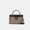 蔻驰（COACH）【品牌直供】女包 KAY盒子包手提斜挎包 棕色CBQ35生日礼物