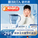 碧然德(BRITA)滤水壶Marella蓝色3.5L 1壶9芯套装海洋系列家用自来水净水器 孙颖莎推荐 含8枚海外版滤芯