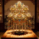 鋼達粉黛二十二凤冠拼装金属拼图立体3d模型可佩戴生日结婚送女友礼物 鎏金凤冠【带支架】