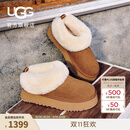 UGG秋季新款女士舒适时尚厚底毛领圆头一脚蹬休闲乐福鞋 1171393 CHE | 栗色 37