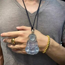 缅甸a货玻璃种翡翠观音吊坠18k金冰种玉佛玉吊坠老坑正品男女款