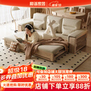 和谐家园白蜡木实木沙发床北欧现代小户型冬夏两用储物原木风沙发客厅 独立三人位拉床 组装