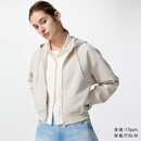优衣库女装快干休闲拉链连帽外套长袖运动卫衣开衫479603 30 浅米色 M /160/84A