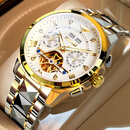 劳力士王子瑞士进口机械表男士手表商务防水夜光飞轮钨钢带品牌男表十大名表 R3270间金白面【进口机芯】 终身质保 42mm