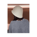 粗针织卷边渔夫帽女秋冬季羊毛混纺大头围毛线帽保暖护耳 奶油米