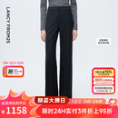 朗姿深灰色直筒裤腿羊毛西装裤女压褶通勤风西服裤2025年冬季新款 深灰色 L