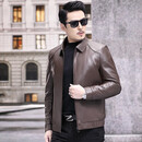 UOSO男装轻奢品牌真皮皮衣男翻领夹克短款商务休闲内胆绵羊皮外套 预估到手价2899 L