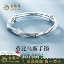 老凤祥足银莫比乌斯手镯女士纯银镯子推拉实心圣诞节生日礼物送女生朋友 足银莫比乌斯手镯31±1g