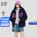 盖璞女装2025秋季新款Logo灯芯绒贴布绣宽松连帽衫保暖卫衣792561