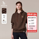 哈吉斯（HAZZYS）女装 秋季女士卫衣纯色活力连帽运动休闲风套头卫衣女
