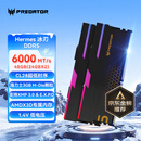 宏碁掠夺者（PREDATOR）48G(24G×2)套装 DDR5 6000频率 台式机内存条 Hermes冰刃系列 RGB灯条(C28) 石耀黑 AI电脑配件