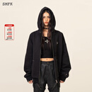 SMFK十字花经典拉链帽衫明星同款CH005B1/F/K户外休闲刺绣连帽上衣 荒野黑 M