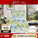 富安娜家纺毛毯 双人加大空调毯午睡毯法兰绒毯子 邂逅阳光180*200cm 绿