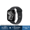 Apple/苹果 Watch S11 智能手表GPS款46毫米亮黑色铝金属表壳黑色运动型表带M/L MEVH4CH/B