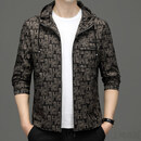 UOSO轻奢品牌夹克男2025春秋季时尚连帽休闲外套中青年男装宽松外套 预估到手价2899 L 175