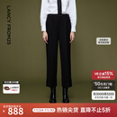朗姿气质高级感九分西装裤高腰直筒西裤通勤高级感2025年冬季新款 黑色 L