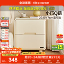 全友家居奶油风床头柜家用卧室储物置物柜子小户型收纳床边柜抽屉式KD