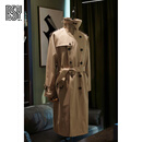 BG GLAMURB轻奢品牌风衣男士高端战壕风衣过膝加长款全棉防水双排扣大码外套 卡其棉 顺丰空运 L