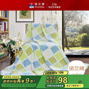 富安娜家纺毛毯 双人加大空调毯午睡毯法兰绒毯子 邂逅阳光180*200cm 绿