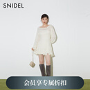 SNIDEL2025秋冬新品圆领镂空木耳边花苞袖针织连衣裙SWNO254313 象牙白 均码 （F）
