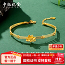 中银亿金好运连连莲花黄金手镯链足金蹦迪珠转运珠手串生日礼物送女友老婆 好运连连莲花手镯链 金重约7.6g