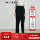 PORTS宝姿女装 秋冬新品缝制针织中筒长裤LL9P031LWW042 黑色 M (6)